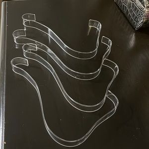 2 pairs of acrylic shoe holders used